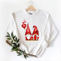 gnomes love valentines day shirt,  happy valentines day shirt, matching couples shirt,  cute gift for her, womens shirt,