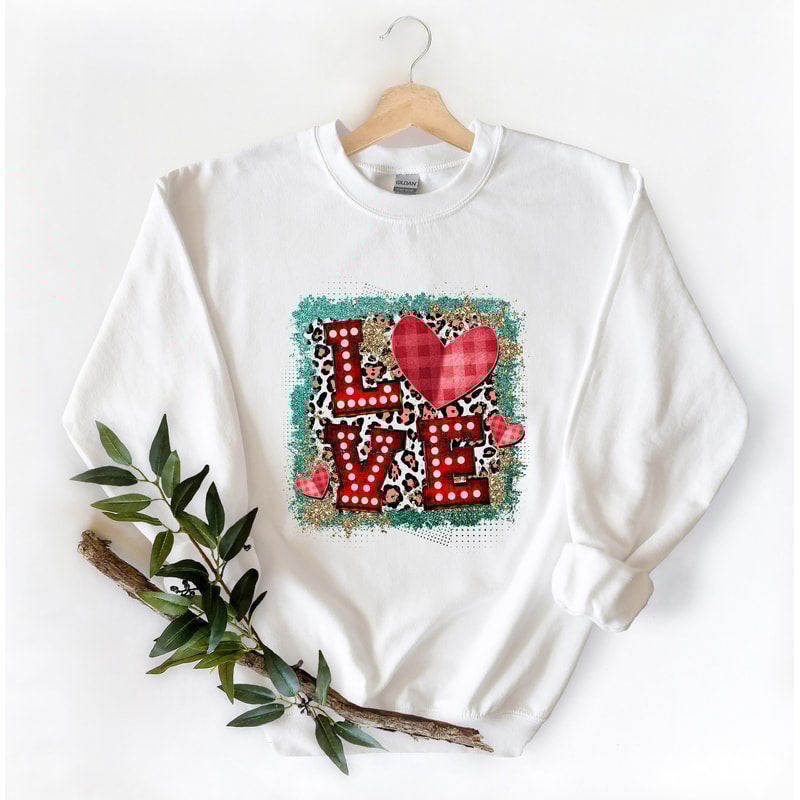 Love Heart Valentines Shirt, Cute Happy Valentines Day shirt, Leopard Cheetah Valentines day, womens shirt, gift for her girlfriend 1.jpg