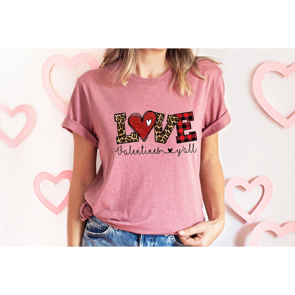 Love Valentines Y'all Yall Shirt, Cute Happy Valentines Day shirt, Leopard Cheetah Valentines day, womens shirt, gift for her girlfriend.jpg