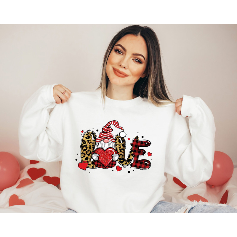 Valentine Gnome Shirt, Love Gnome Shirt, Valentines Day Shirt, Valentine's Shirt, Couple Shirt, Gifts for Valentines Day, Leopard Love Shirt.jpg