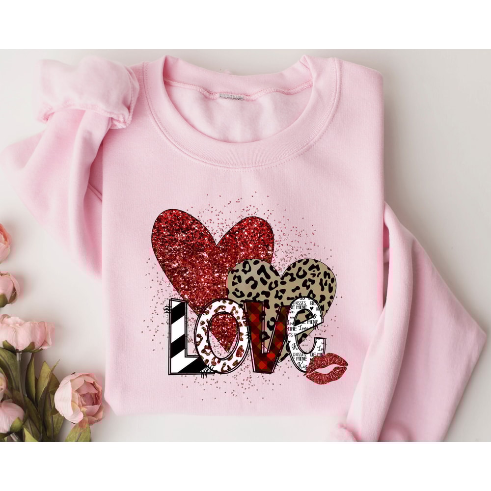 Love You Sweatshirt, Valentines Day Sweatshirt, Leopard Hearts Sweatshirt or Hoodie, Valentines Day Shirts for Women, Valentines Day Gift.jpg