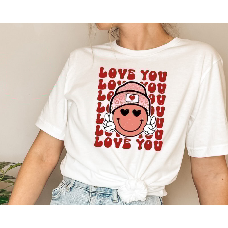Valentines Day Shirt, Love You Shirt, Valentines Day Shirts for Women, Valentines Day Gift, Cute Smile Shirt, Gift For Lover, Red Hearts Tee.jpg