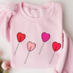 valentines day sweatshirt, lollipop valentines design sweatshirt, valentines day gift for lover, valentines sucker shirt