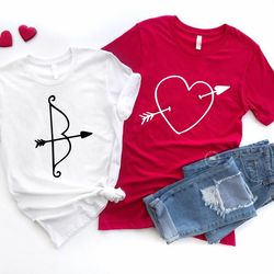 arrow  heart couple shirt, couple matching shirts, valentines day gift, love arrow shirt, valentines day shirt for coupl