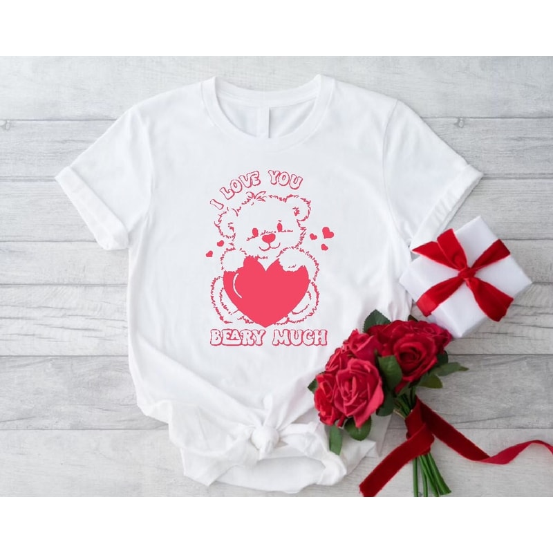 Bear Valentine Shirt, Cute Valentines Shirt, Valentines Day Gift for Women and Girls, I Love You Valentine Shirt,Girls Women Valentine Shirt.jpg