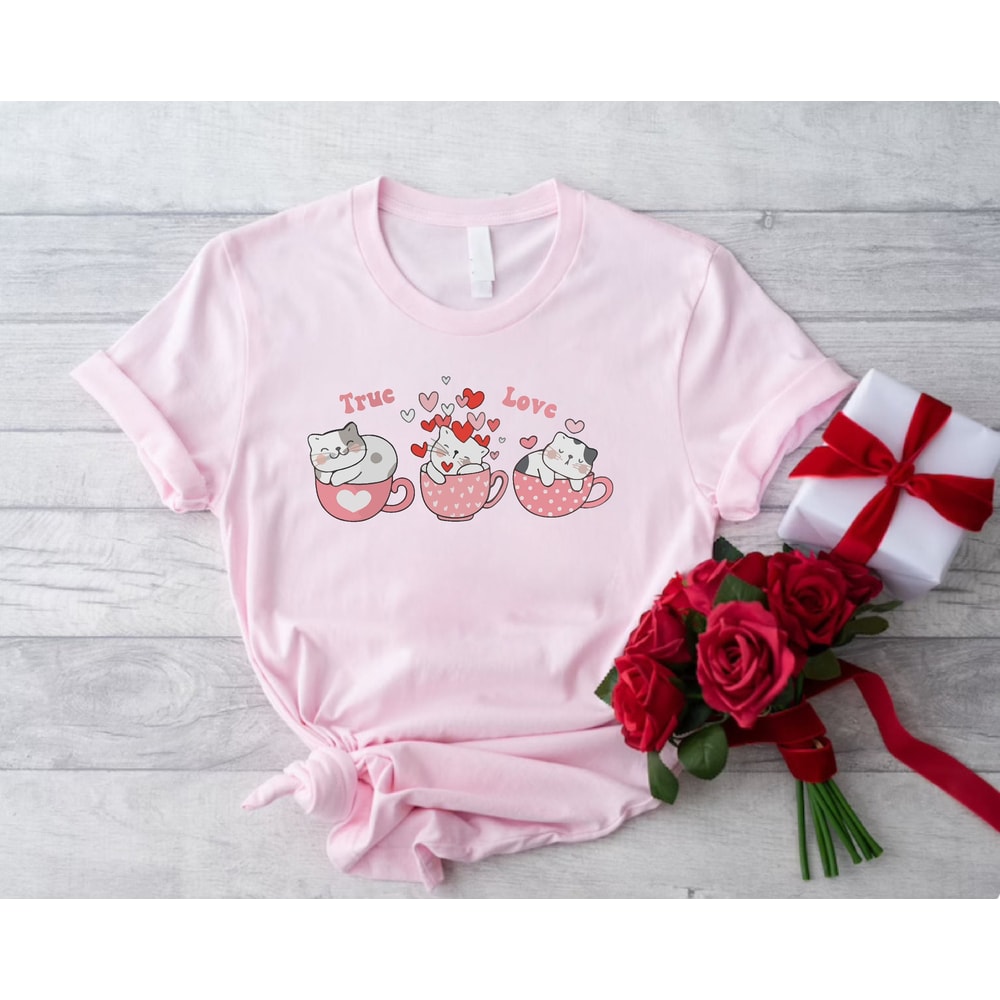 Cat Valentine Shirt, Valentines Day Gift for Cat Lovers, Meowy Valentine, Funny Cat Shirt Gifts, Cat Heart Tshirt, Cat Owner Gift, True Love.jpg