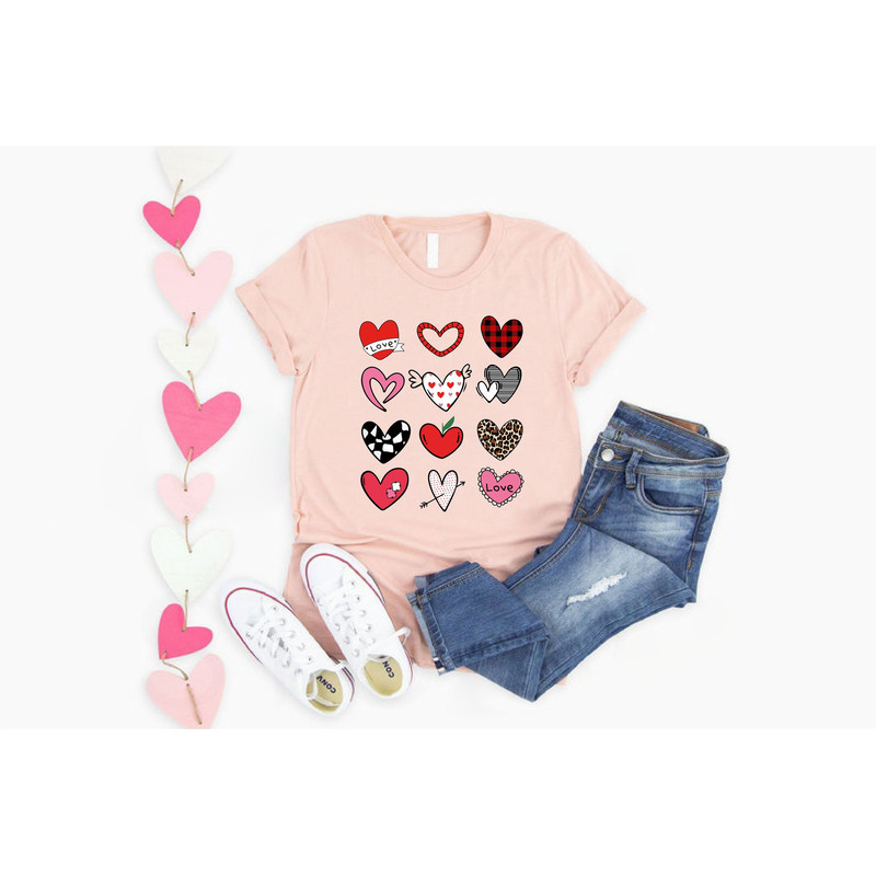 Heart Shirt Women, Valentines Day Gift for Girlfriend, Valentines Day Shirt for Women, Love Shirt, Leopard Valentines Hearts, Buffalo Heart.jpg