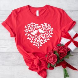 love bird shirt, cute valentines shirt gift, birds and heart shirt, funny valentines day shirt, bird lover gift, cute co