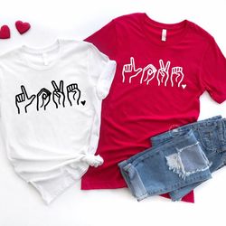 love sign language shirt, valentines day gift, asl love sign shirt, heart shirt, love valentines shirt, deaf shirt, vale
