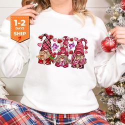 gnomes valentines day couple sweatshirts, gnomes valentines shirts, valentines day hoodie, valentines day gift, cute val