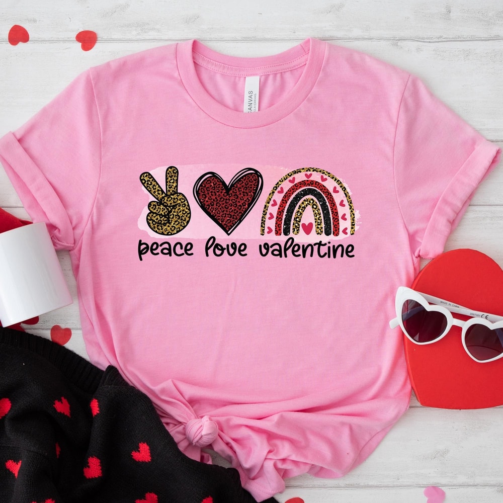 Peace Love Valentine Shirt, Valentine's Day Sweatshirt, Valentines Day Sweatshirt, Valentines Day Hoodie, Valentines Shirt.jpg