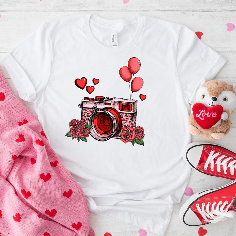 Valentine's Day Retro Camera and Roses Heart T-shirt, Valentines Day Shirts For Woman, Love Sweatshirt, Cute Valentine Shirt.jpg