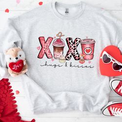 valentines day xoxo hugs and kisses sweatshirt, valentines day latte shirt, valentines day shirt, coffee shirt, love lat