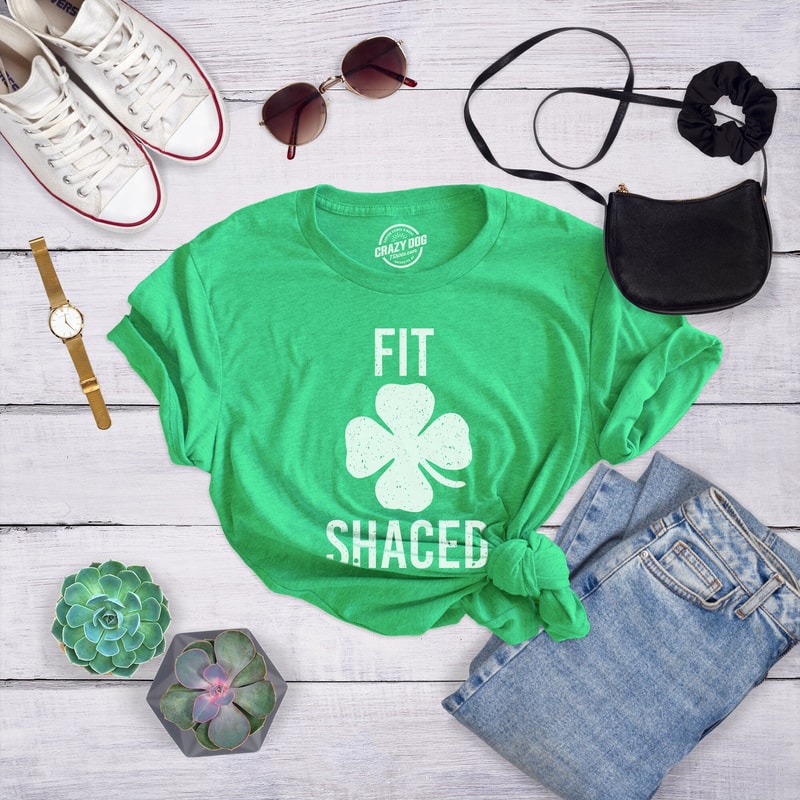 FIT SHACED, St Patrick Day Shamrock Shirt, Luck Of The Irish Green Clover Shirt Woman, Ireland Tee Girls, Funny Shirts Women.jpg