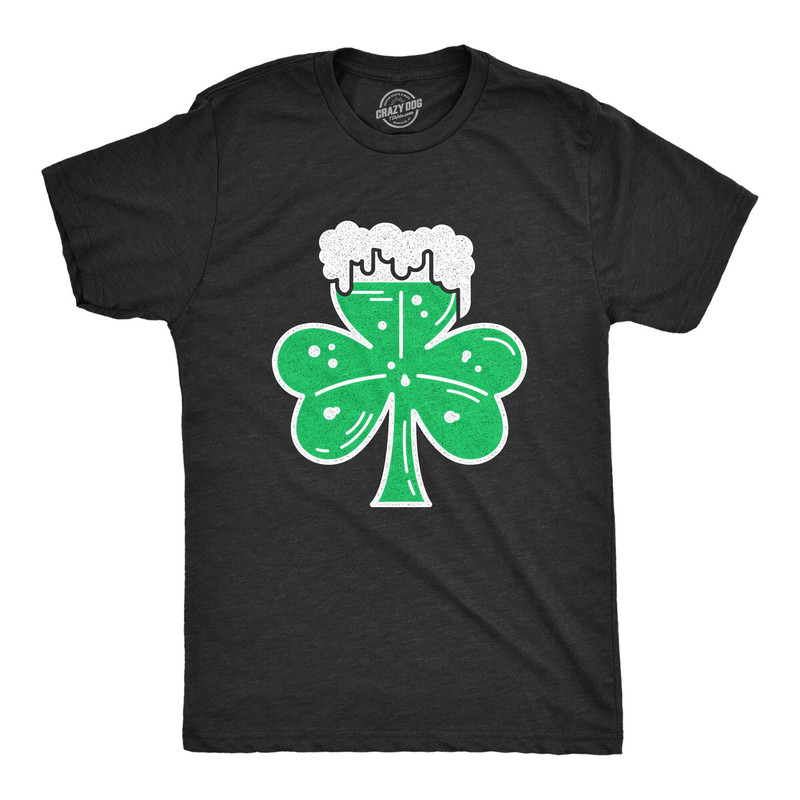 Four Leaf Clover Shirt, Shamrock Shirt, Clover Shirt, Beer Foam Mug Shamrock, Ireland Drinking TShirt, Beer Mug, St Patricks Day Shirts.jpg