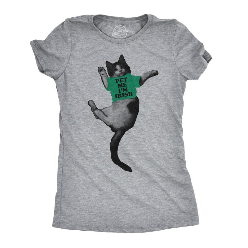 Funny Cat Shirts, Pet Me Im Irish Shirt, Irish Kitty Shirt, Irish Cat Top, Funny Irish Shirts, Womens St Patricks day shirt.jpg