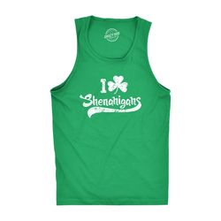 i clover shenanigans tank top, st patricks day gym top men, st patrick day drinking shirts, guys work out shirt, funny f