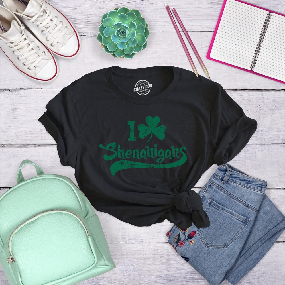 I Clover SHENANIGANS, St Patrick Day Shirt, Luck Of The Irish Green Clover Shirt Woman, Ireland Tee Woman, Funny Shirts Women.jpg