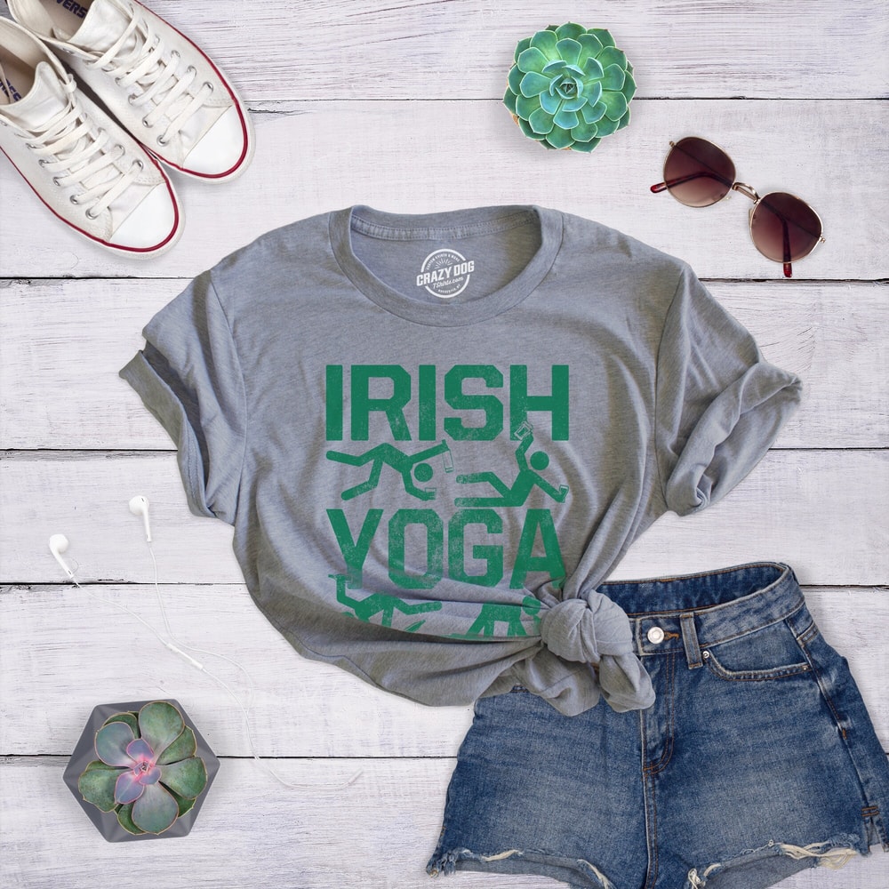 IRISH YOGA Shirt Women, St Patrick Day Night Out Party Shirt, Funny Weekend Drinking Shirt Woman, Ireland Tee Woman, Joke Quote Tees.jpg