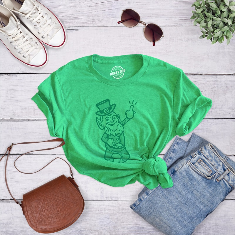 Leprechaun Middle Finger, Funny Leprechaun Women Tshirts,St. Pattys Day Shirts, St Patricks Day Shirts, Funny Shirts, Flipping The Bird.jpg