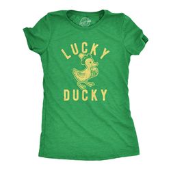 lucky ducky, clover shirt, lucky irish shirt, ireland drinking t shirt, ireland top women, womens irish top, rubber duck