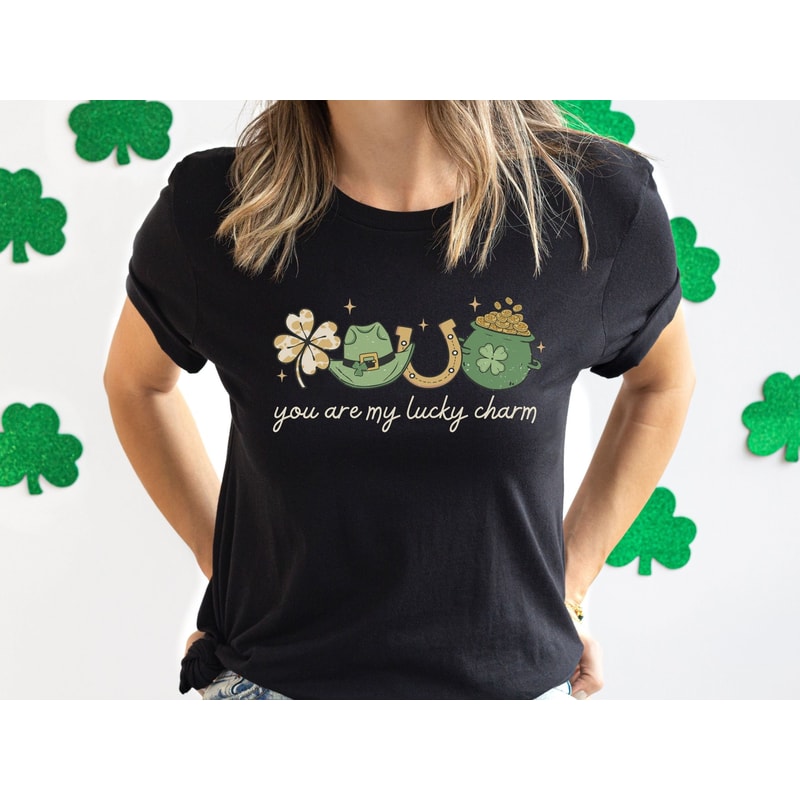 Cute St Patricks Day Shirt for Couple, Western Saint Pattys Day Shirt 2023, Lucky Charm Shirt Women, Gift for Girlfriend, Best Friend Shirts.jpg
