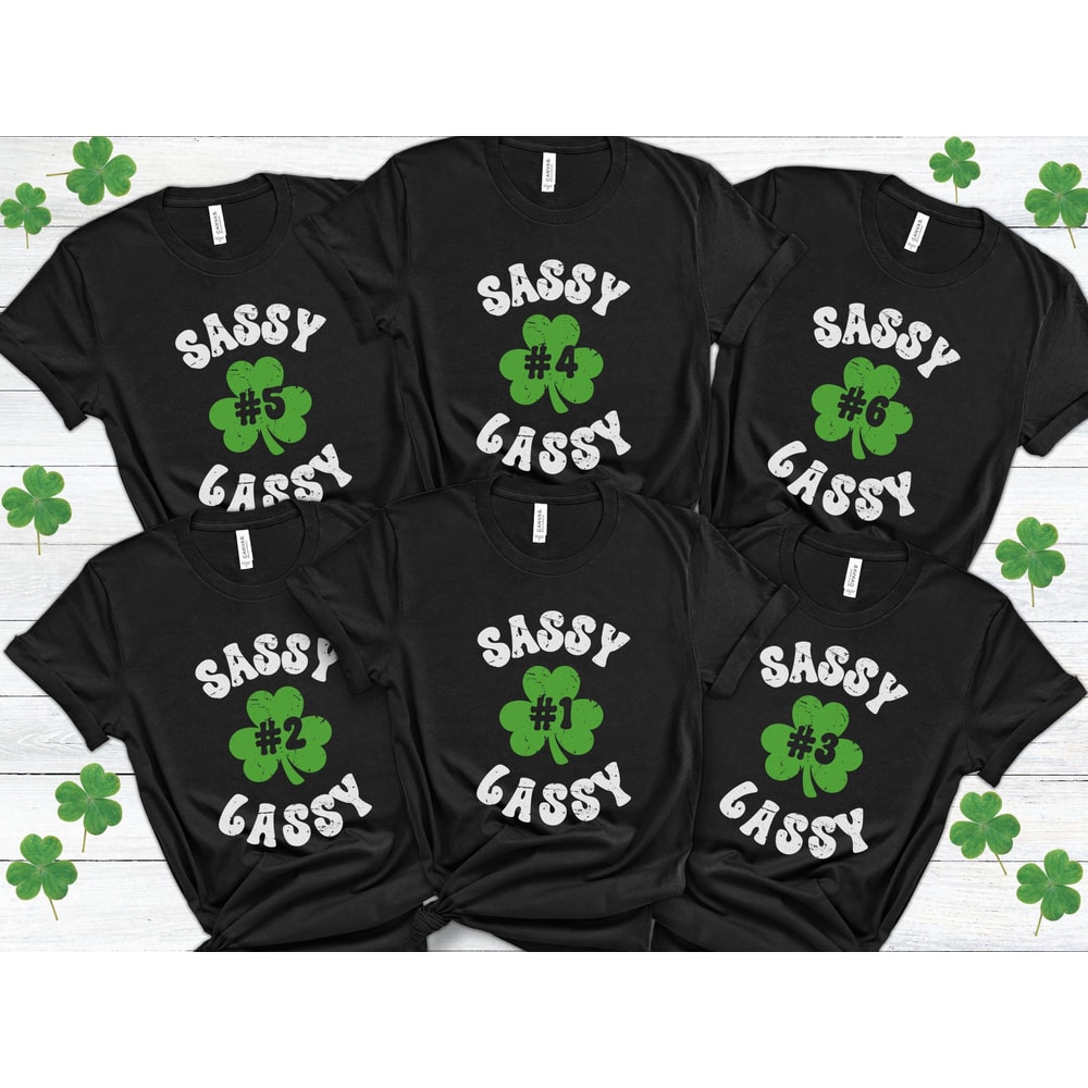 Funny St. Patricks Day Group Shirts Women, Sassy Lassy St Pattys Day Girls Trip Shirts, St Paddy's Day Bachelorette Party Outfit for Girls.jpg