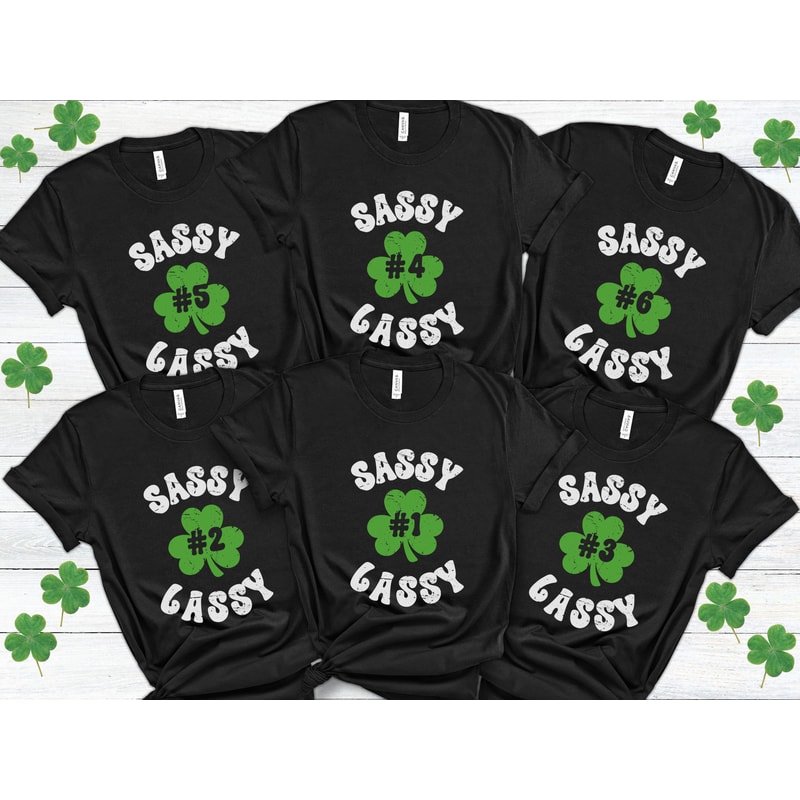 Funny St. Patricks Day Group Shirts Women, Sassy Lassy St Pattys Day Girls Trip Shirts, St Paddy's Day Bachelorette Party Outfit for Girls.jpg