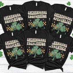 matching st patricks day shirts, shenanigans coordinator t-shirts, ireland girls trip outfits, irish pub crawl tee, retr