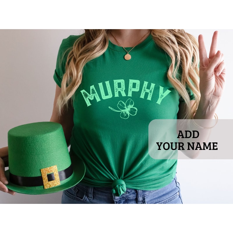 Personalized St. Patricks Day Shirt Women, Matching Family Shirts for St Pattys Day 2023, Genderneutral Shamrock Shirt for Friend Groups.jpg