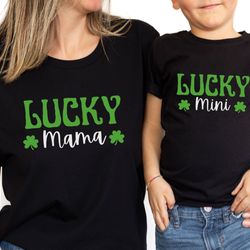 st patricks day mama mini shirts, toddler boy st pattys shirt kids, mama mini outfits baby girl, cute mother daughter sh