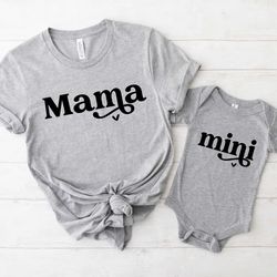 mama and mini shirt, mama shirt, mini shirt, mothers day shirt, mothers day gift, gift for mom, mama mini set shirts, co
