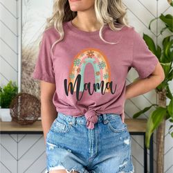 rainbow mama shirt, blessed mama, mothers day gift, mother shirt, mama shirt, boho rainbow shirt for mother, cute shirt