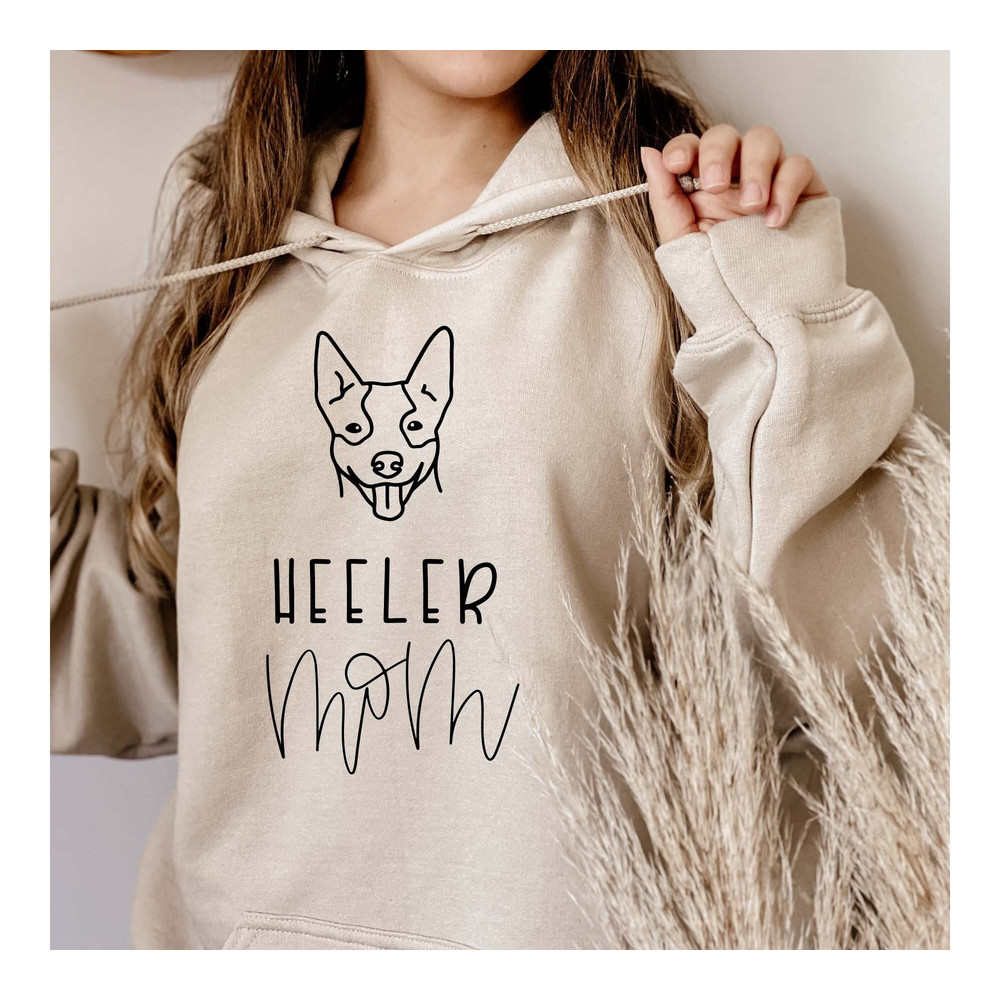 Heeler Mom Hoodie, Dog Mom Gift, Heeler Lovers, Mothers Day Gift, Blue Heeler, Dog Mama, Fur Mama, Gift for Her, Mama Tee, Red Heeler Hoodie.jpg