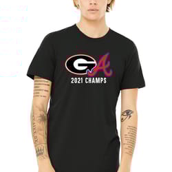 2021 champions uga bulldogs braves t-shirt