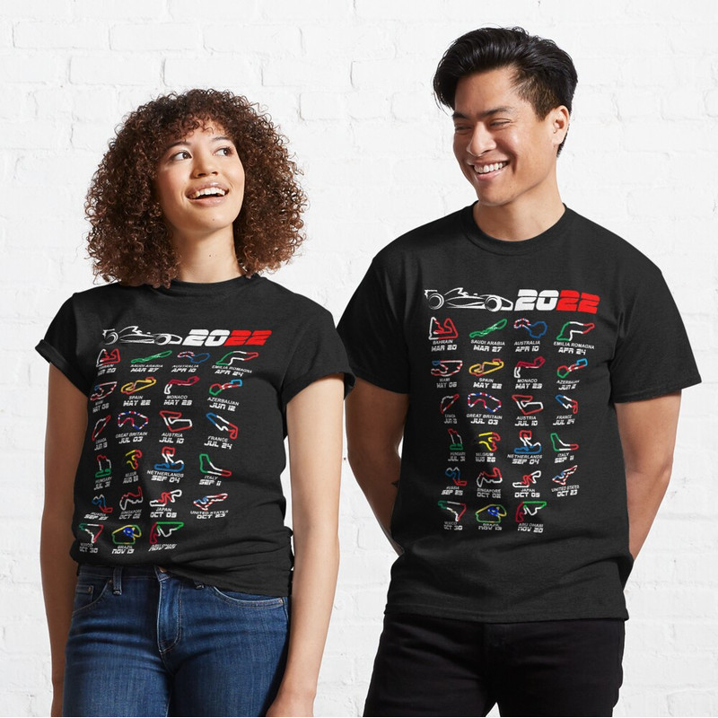 Calendar Formula 1 Race Cars 2022 Unisex T Shirt.jpg