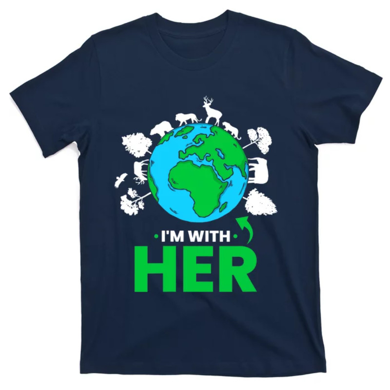 TeeShirtPalace Wo Earth Day I'm With Her Mother Earth World Environmental V-Neck T-Shirt.jpg