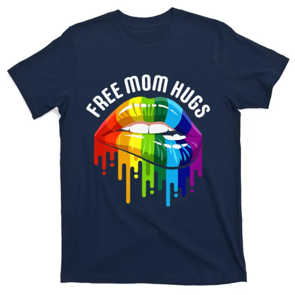 TeeShirtPalace  Womens Dripping Lips Rainbow LGBTQ Mother FREE MOM HUGS T-Shirt.jpg