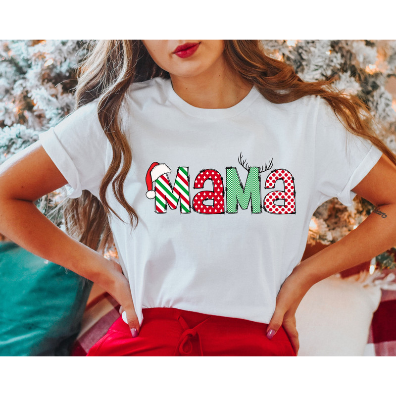 Mama Christmas Shirt, Gift for Mom, Christmas Party Tee, Cute Christmas Gift For Mama , Mama Claus Shirt,Xmas Mama Shirt,.jpg