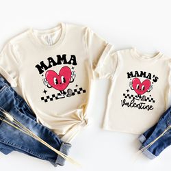 mamas valentine shirt, groovy mother and daughter valentines tee, mommy and me valentines shirts, retro matching mom and