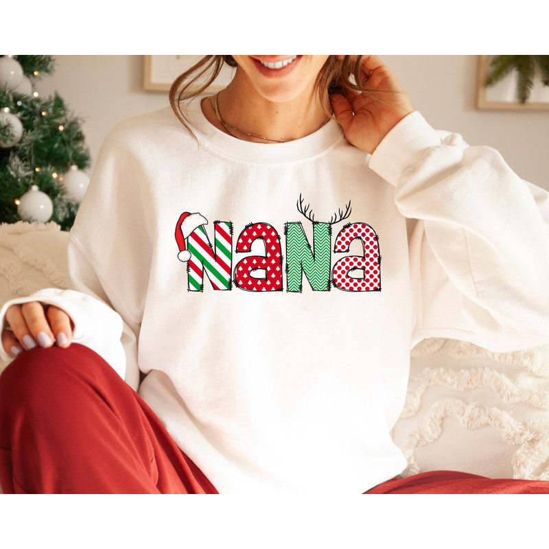 Nana Christmas Sweatshirt and Hoodie, Gift for Mom, Christmas Party Tee, Cute Christmas Gift For Nana, Grandma Claus Shirt,Xmas Nana Shirt.jpg