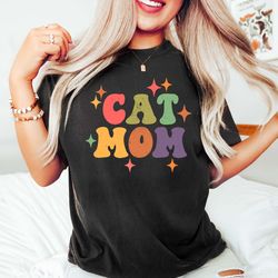 cat mom shirt, colorful cat mom shirt, cat shirt for cat mom, cat lover, mothers day gift for cat moms, cat lover gift,