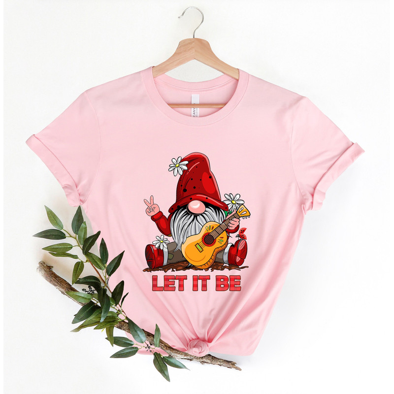 Let It be Gnome Playing Guitar Shirt, Mothers day gift, Peace Love Gnome shirt, Gift for her, Whisper Words of Wisdom, Cute gift for mother.jpg