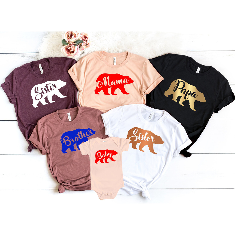 Mama Bear Papa Bear Baby sister brother bear Matching Shirts, Matching Family Outfit, Baby Girl Shower Gift baby suit, Mothers day gift.jpg