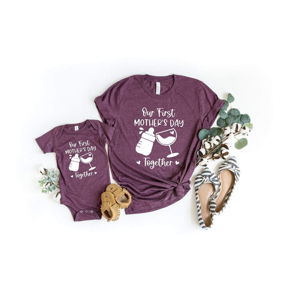 Our First Mother's Day Together Tshirt, Mother's Day Gift, Design Mother's Day T-shirt, First Mother's Day Gift, Gift For Mom, Cute Tshirt.jpg