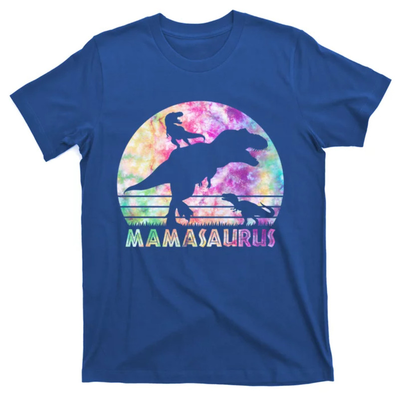 TeeShirtPalace Mamasaurus Tie Dye Sunset Funny Dinosaur Mother Of 2 Gift T-Shirt.jpg