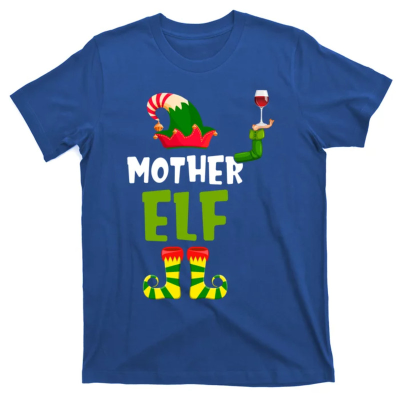 TeeShirtPalace Mother Elf Matching Christmas Gift Wine Lover Gift Funny Gift T-Shirt.jpg