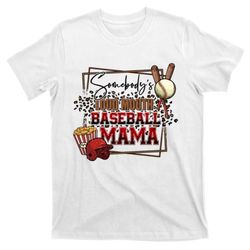 somebodys loud mouth baseball mama mothers day retro t-shirt 1