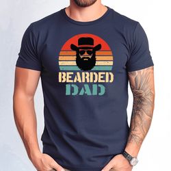 bearded dad tshirt, bearded dad gift tshirt, funny bearded dad, bearded hat dad t-shirt, fathers day gift tshirt