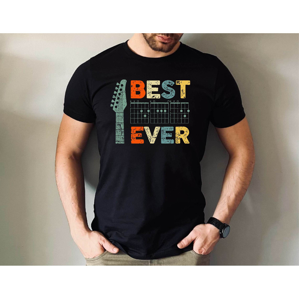 Best Ever Tshirt, Best Dad Ever Guitar Father's Day Shirt, Father's Day Gift Tshirt, Music Dad Gift Tee, Gift for Dad Guitarist Shirt.jpg